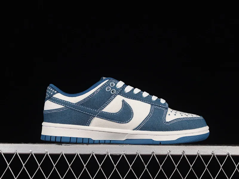 All categories Nk SB Dunk series Nk SB Dunk Low low-top sneakers Nk Dunk Low "Industrial Blue" Sashiko embroidery theme SB low-top sports and leisure sneakers DV0834-101